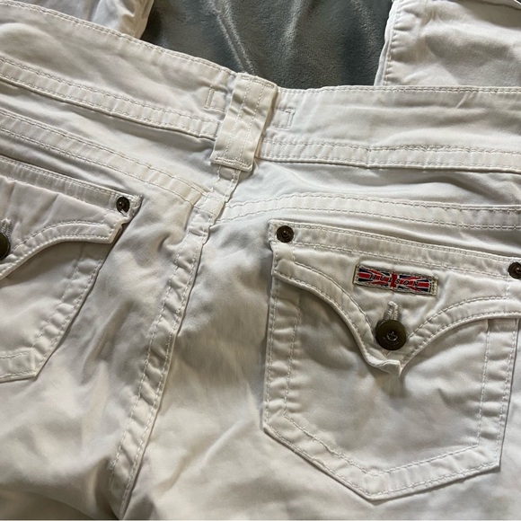 hudson low rise boot cut double button white pants - Picture 2 of 6